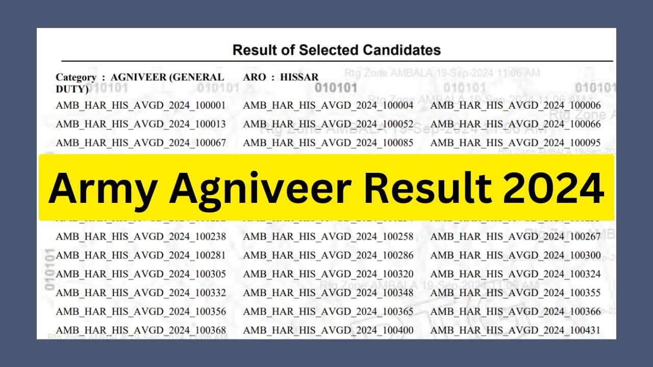 Army Agniveer Result 2024